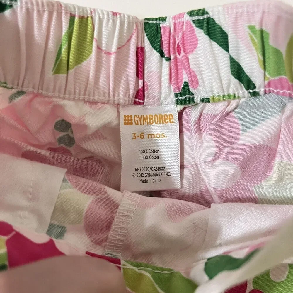 Gymboree Mermaid Top and Floral Shorts Set Girls Size 3-6 Months